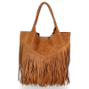 Firmowy Włoski Shopper w stylu Boho Vittoria Gotti Ruda